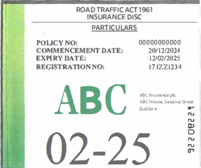 Sample insurance disc