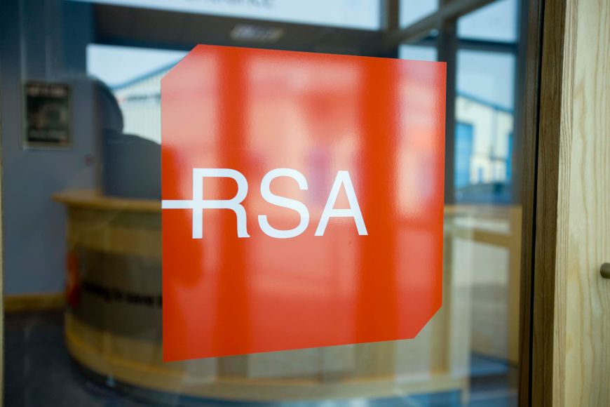 RSA logo on front of building